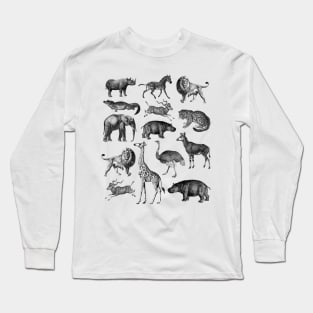 Vintage Animal Safari Collage Long Sleeve T-Shirt